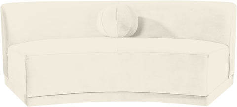 Juniper Cream Velvet Performance Fabric Upholstered Armless Sofa, 1 Piece