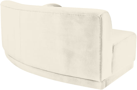 Juniper Cream Velvet Performance Fabric Upholstered Armless Sofa, 1 Piece