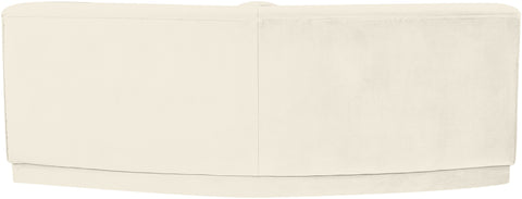 Juniper Cream Velvet Performance Fabric Upholstered Armless Sofa, 1 Piece