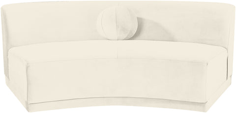 Juniper Cream Velvet Performance Fabric Upholstered Armless Sofa, 1 Piece