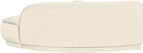 Juniper 86" Cream Velvet Performance Fabric Upholstered Right Sofa, 1 Piece