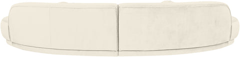Juniper 146" Cream Velvet Performance Fabric Upholstered Sectional
