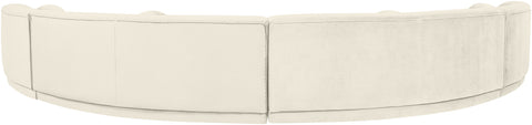 Juniper 189" Cream Velvet Performance Fabric Upholstered Sectional