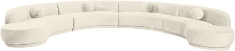 Juniper 189" Cream Velvet Performance Fabric Upholstered Sectional