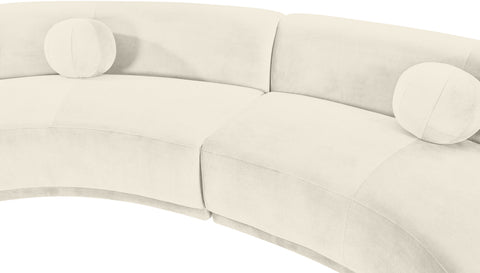 Juniper 189" Cream Velvet Performance Fabric Upholstered Sectional