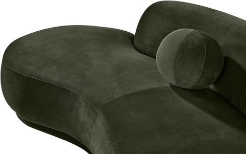 Juniper 86" Green Velvet Performance Fabric Upholstered Left Sofa, 1 Piece