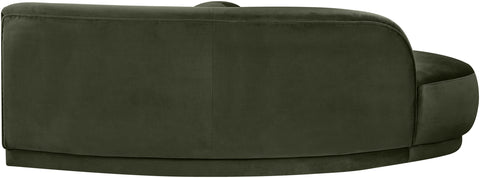 Juniper 86" Green Velvet Performance Fabric Upholstered Left Sofa, 1 Piece