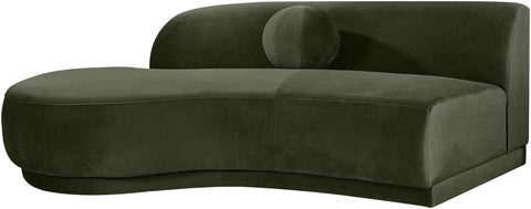 Juniper 86" Green Velvet Performance Fabric Upholstered Left Sofa, 1 Piece
