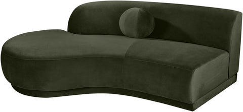 Juniper 86" Green Velvet Performance Fabric Upholstered Left Sofa, 1 Piece