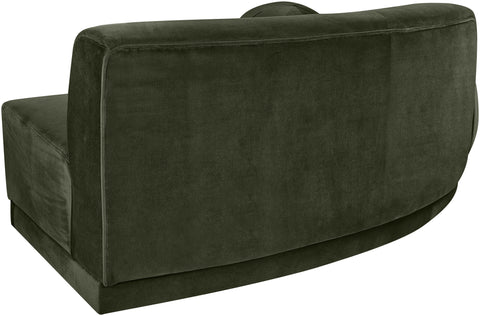 Juniper 86" Green Velvet Performance Fabric Upholstered Left Sofa, 1 Piece