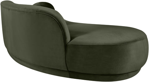 Juniper 86" Green Velvet Performance Fabric Upholstered Left Sofa, 1 Piece