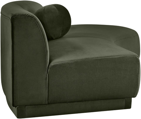 Juniper 86" Green Velvet Performance Fabric Upholstered Right Sofa, 1 Piece