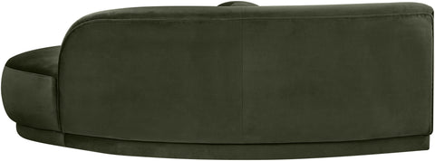 Juniper 86" Green Velvet Performance Fabric Upholstered Right Sofa, 1 Piece
