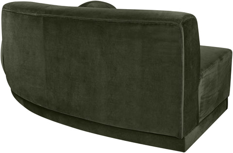 Juniper 86" Green Velvet Performance Fabric Upholstered Right Sofa, 1 Piece