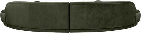 Juniper 146" Green Velvet Performance Fabric Upholstered Sectional