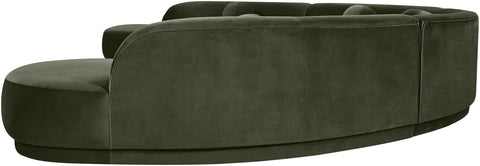 Juniper 189" Green Velvet Performance Fabric Upholstered Sectional
