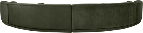 Juniper 189" Green Velvet Performance Fabric Upholstered Sectional