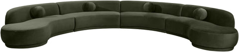 Juniper 189" Green Velvet Performance Fabric Upholstered Sectional