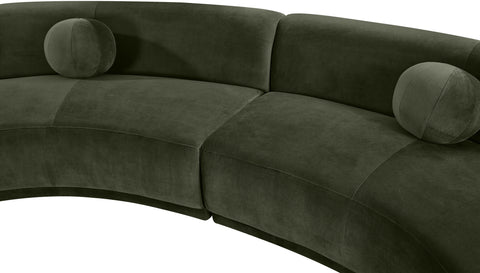 Juniper 189" Green Velvet Performance Fabric Upholstered Sectional