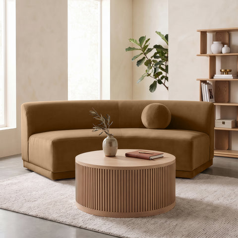 Juniper Saddle Velvet Performance Fabric Upholstered Armless Sofa, 1 Piece