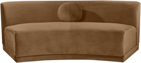 Juniper Saddle Velvet Performance Fabric Upholstered Armless Sofa, 1 Piece