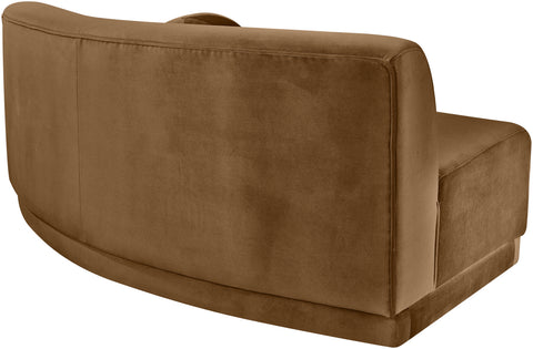 Juniper Saddle Velvet Performance Fabric Upholstered Armless Sofa, 1 Piece