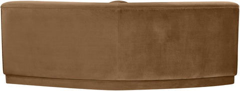 Juniper Saddle Velvet Performance Fabric Upholstered Armless Sofa, 1 Piece