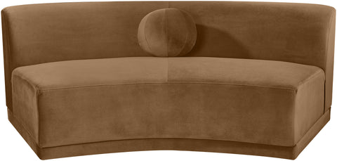 Juniper Saddle Velvet Performance Fabric Upholstered Armless Sofa, 1 Piece