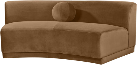 Juniper Saddle Velvet Performance Fabric Upholstered Armless Sofa, 1 Piece