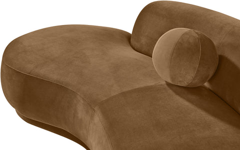 Juniper 86" Saddle Velvet Performance Fabric Upholstered Left Sofa, 1 Piece