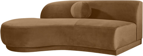 Juniper 86" Saddle Velvet Performance Fabric Upholstered Left Sofa, 1 Piece