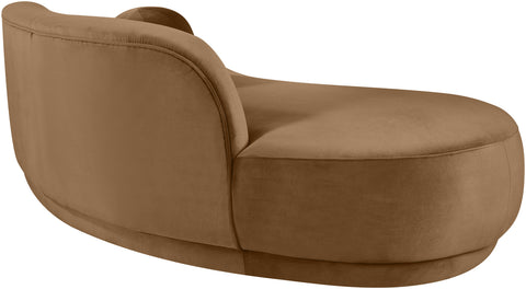 Juniper 86" Saddle Velvet Performance Fabric Upholstered Left Sofa, 1 Piece