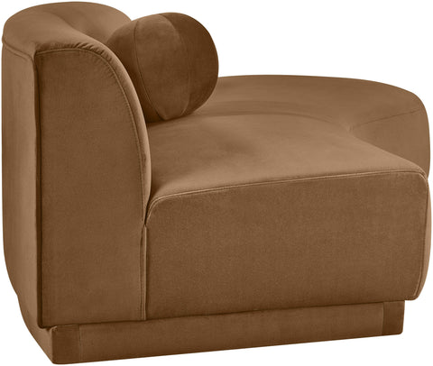 Juniper 86" Saddle Velvet Performance Fabric Upholstered Right Sofa, 1 Piece
