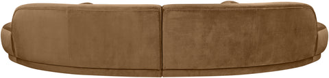 Juniper 146" Saddle Velvet Performance Fabric Upholstered Sectional