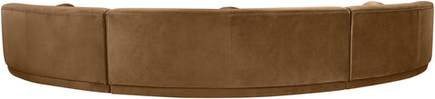 Juniper 177.5" Saddle Velvet Performance Fabric Upholstered Sectional