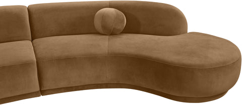 Juniper 189" Saddle Velvet Performance Fabric Upholstered Sectional