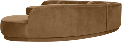 Juniper 189" Saddle Velvet Performance Fabric Upholstered Sectional