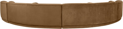 Juniper 189" Saddle Velvet Performance Fabric Upholstered Sectional