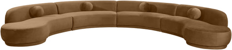 Juniper 189" Saddle Velvet Performance Fabric Upholstered Sectional