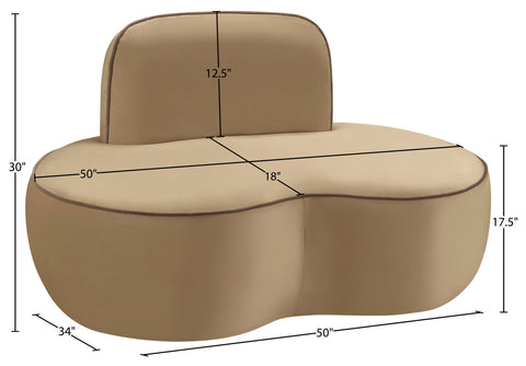 Marlow Beige Velvet Upholstered Chair, 1 Piece