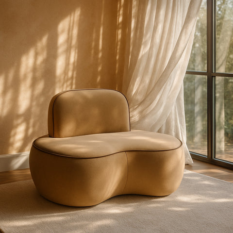 Marlow Beige Velvet Upholstered Chair, 1 Piece