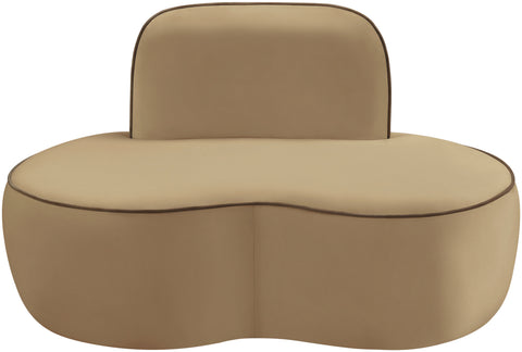 Marlow Beige Velvet Upholstered Chair, 1 Piece