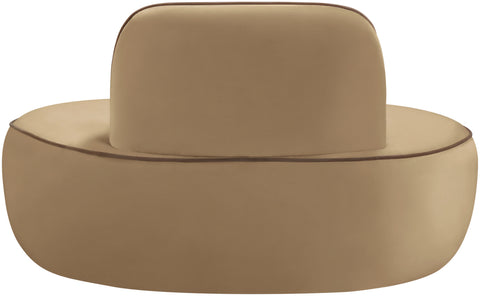 Marlow Beige Velvet Upholstered Chair, 1 Piece