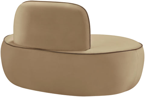 Marlow Beige Velvet Upholstered Chair, 1 Piece