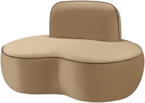 Marlow Beige Velvet Upholstered Chair, 1 Piece