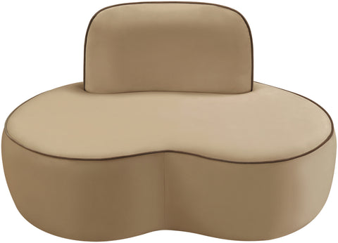 Marlow Beige Velvet Upholstered Chair, 1 Piece