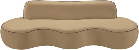 Marlow 100" Beige Velvet Upholstered Sofa, 1 Piece