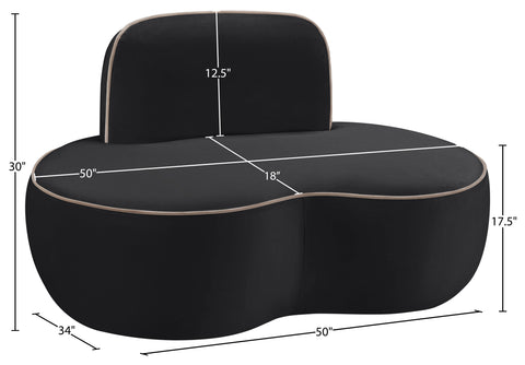 Marlow Black Velvet Upholstered Chair, 1 Piece