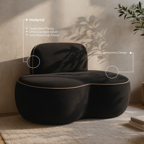 Marlow Black Velvet Upholstered Chair, 1 Piece