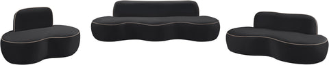 Marlow Black Velvet Upholstered Chair, 1 Piece
